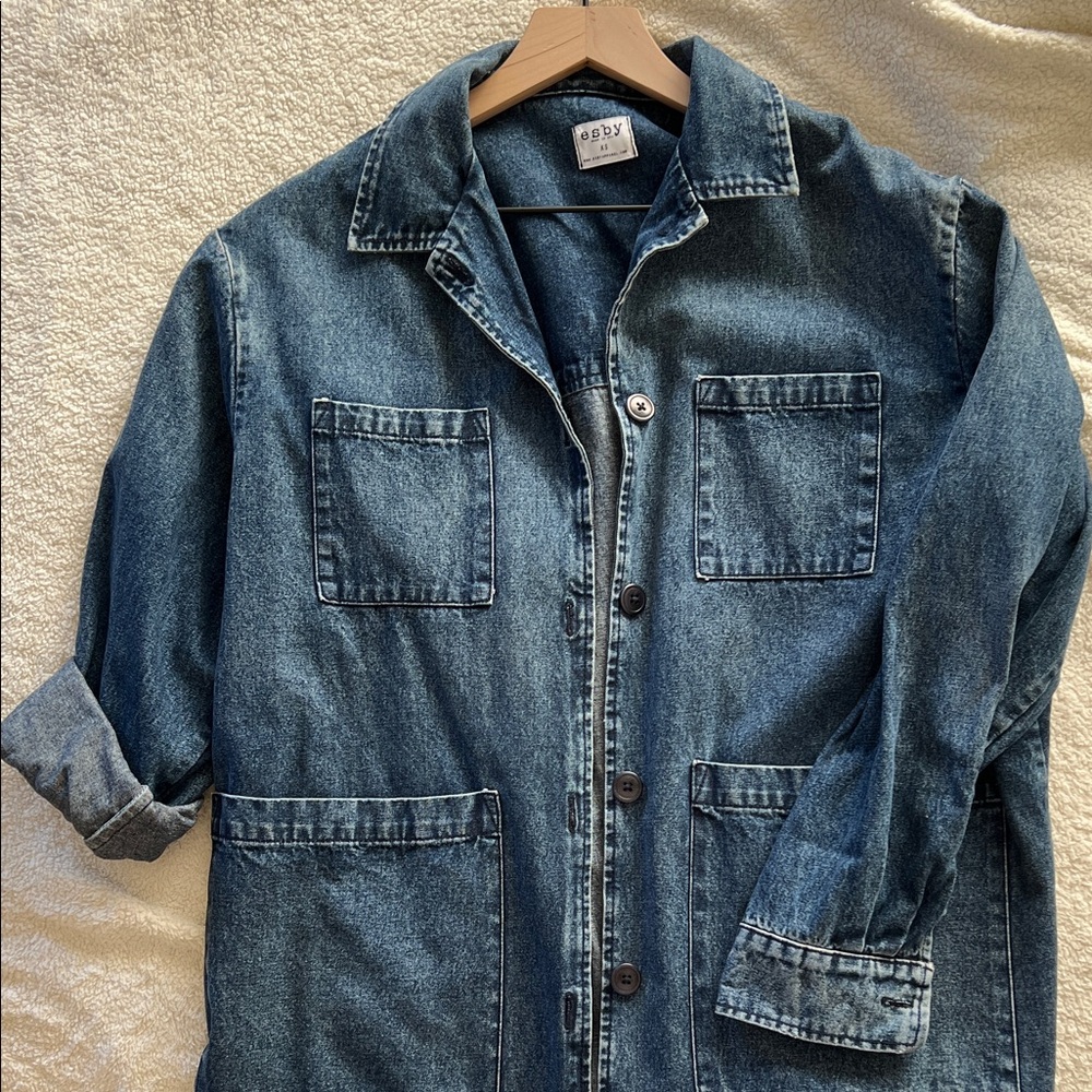 Esby Blue Denim Button-Up Jacket